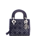 Lady Dior Bag Crystal Embellished Cannage Quilt Satin Mini