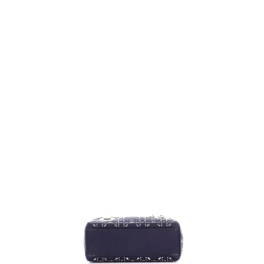 Lady Dior Bag Crystal Embellished Cannage Quilt Satin Mini