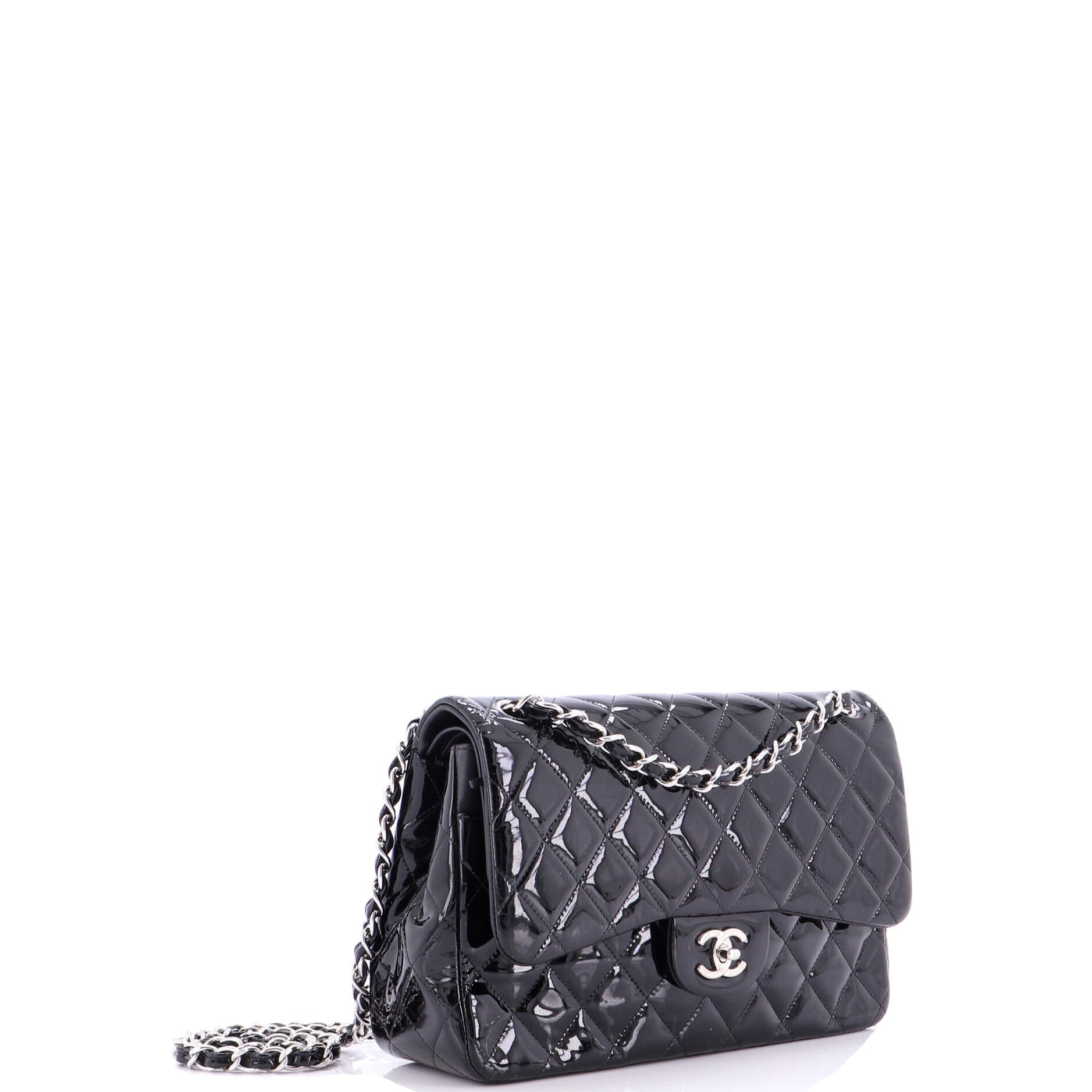 Classic Double Flap Bag Quilted Patent Jumbo