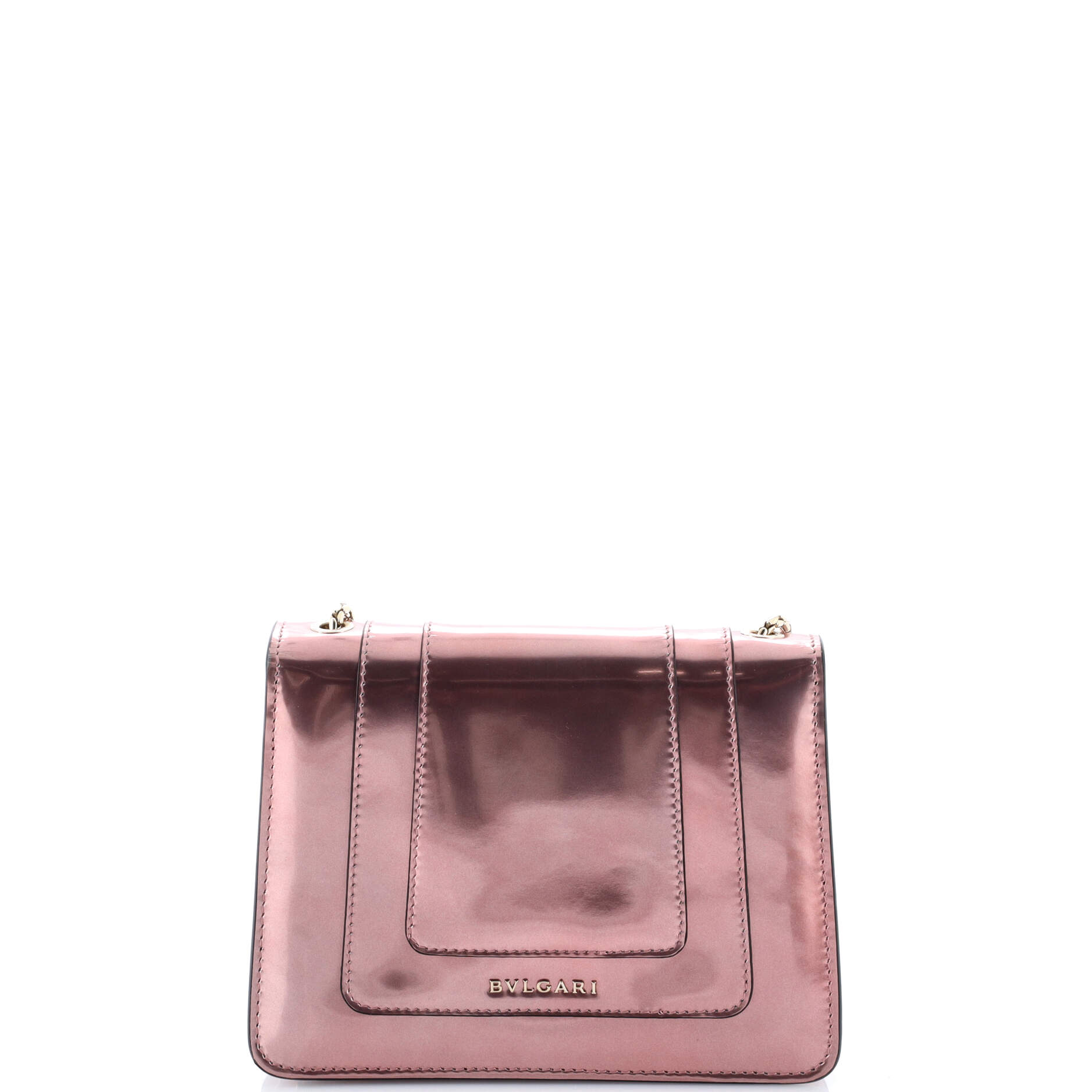 Serpenti Forever Square Shoulder Bag Metallic Leather Small