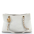 Medallion Charm Tote Chevron Wrinkled Lambskin Large