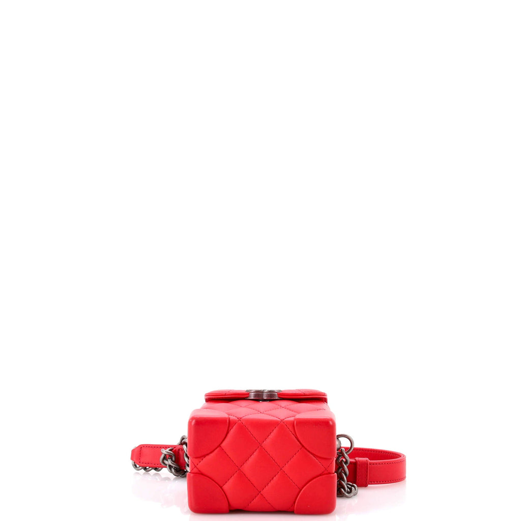 Trunk-Like Crossbody Bag Quilted Lambskin Mini