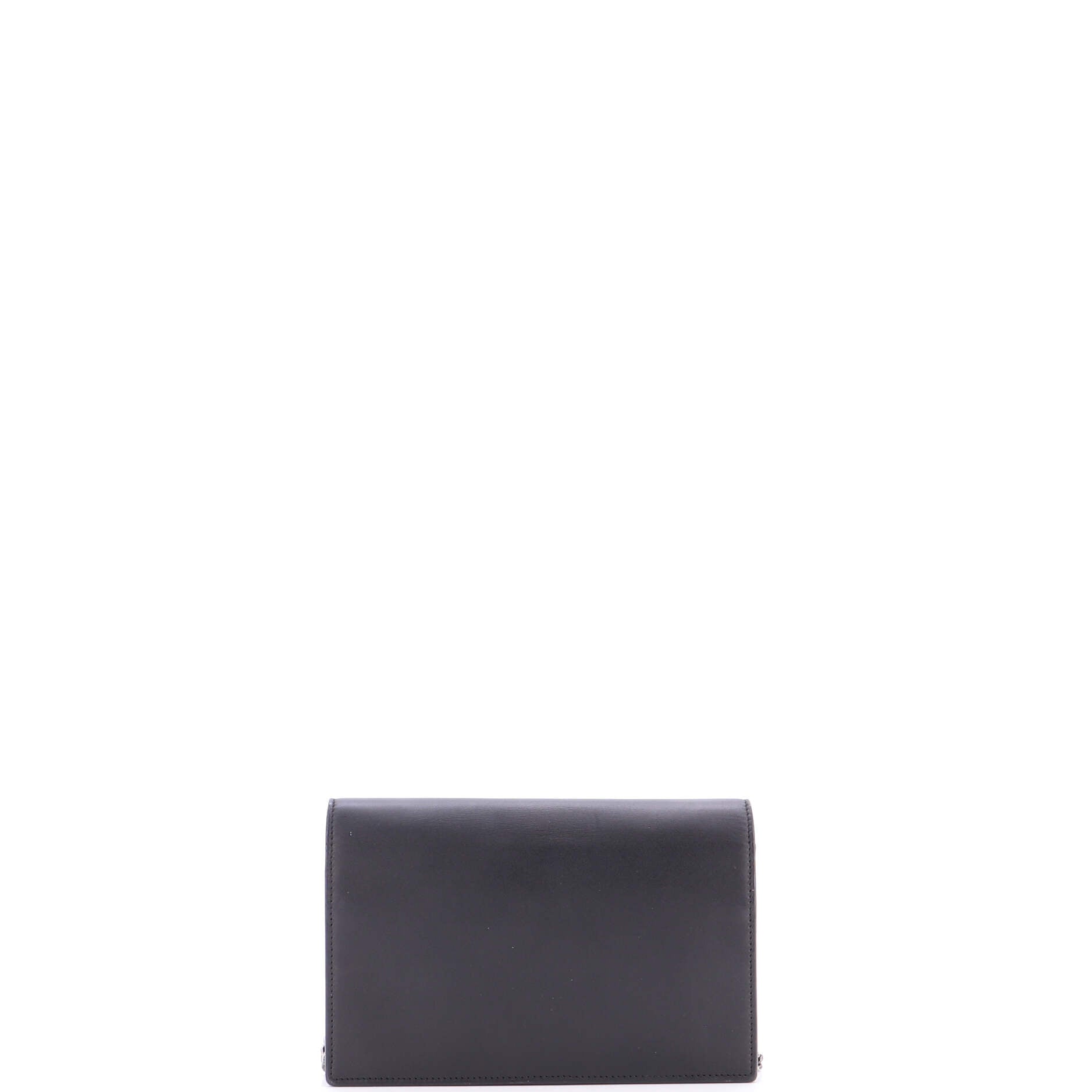 Classic Monogram Tassel Chain Wallet Embellished Leather Small