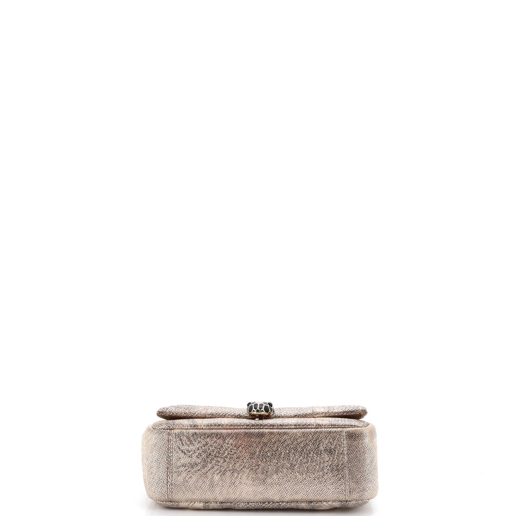 Serpenti Cabochon Shoulder Bag Diagonal Quilted Metallic Karung Small