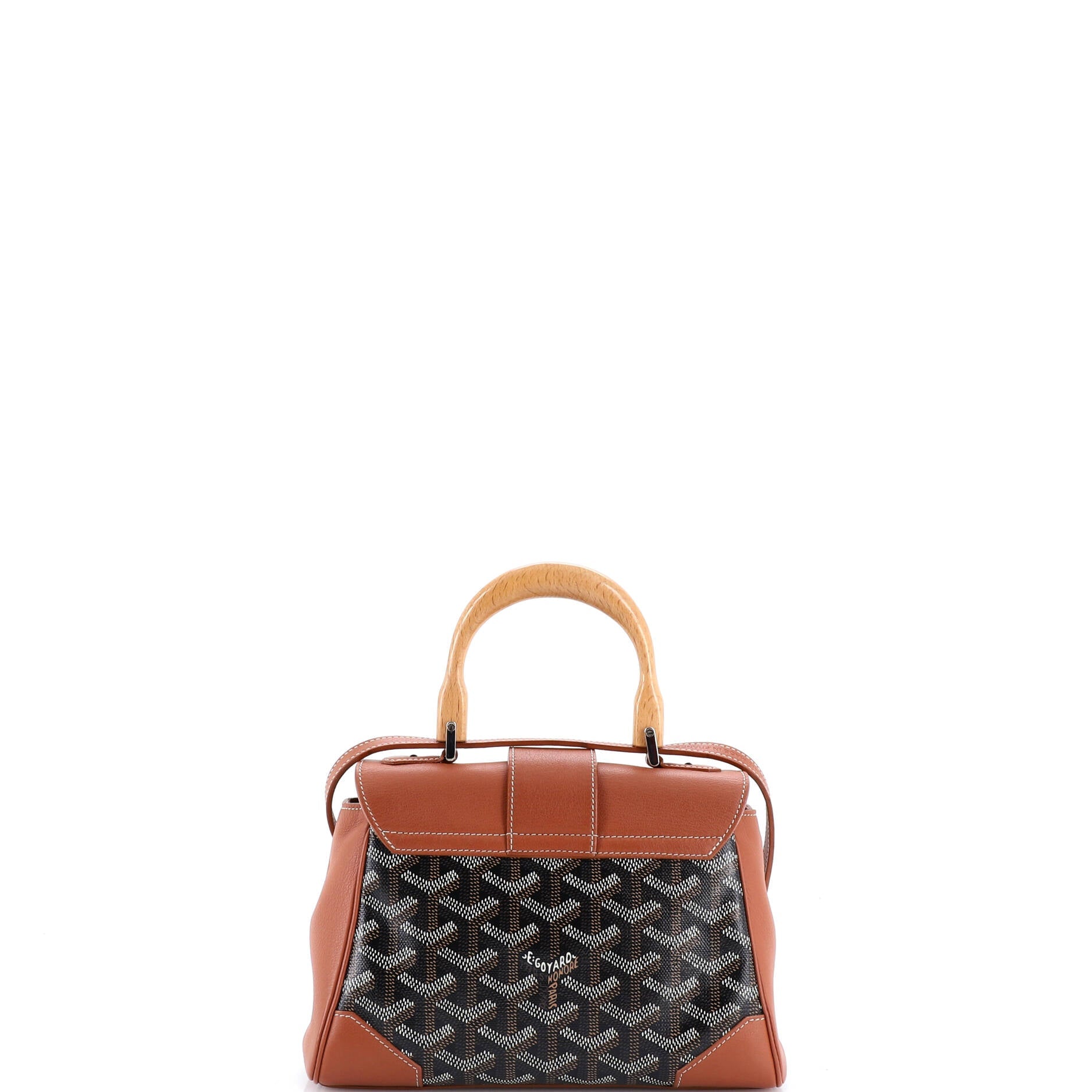 Saigon Top Handle Bag Coated Canvas with Leather Mini