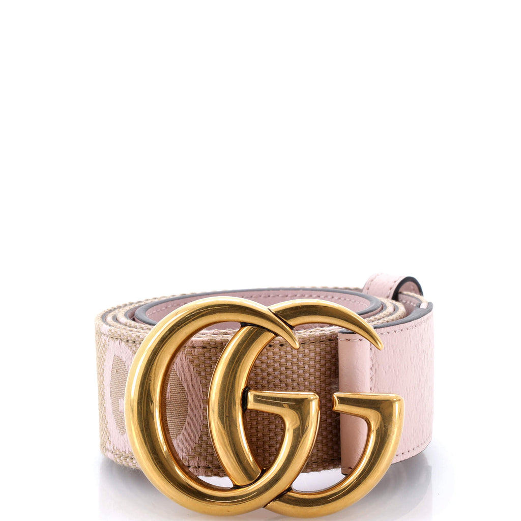 GG Marmont Belt Jumbo GG Canvas and Leather Wide