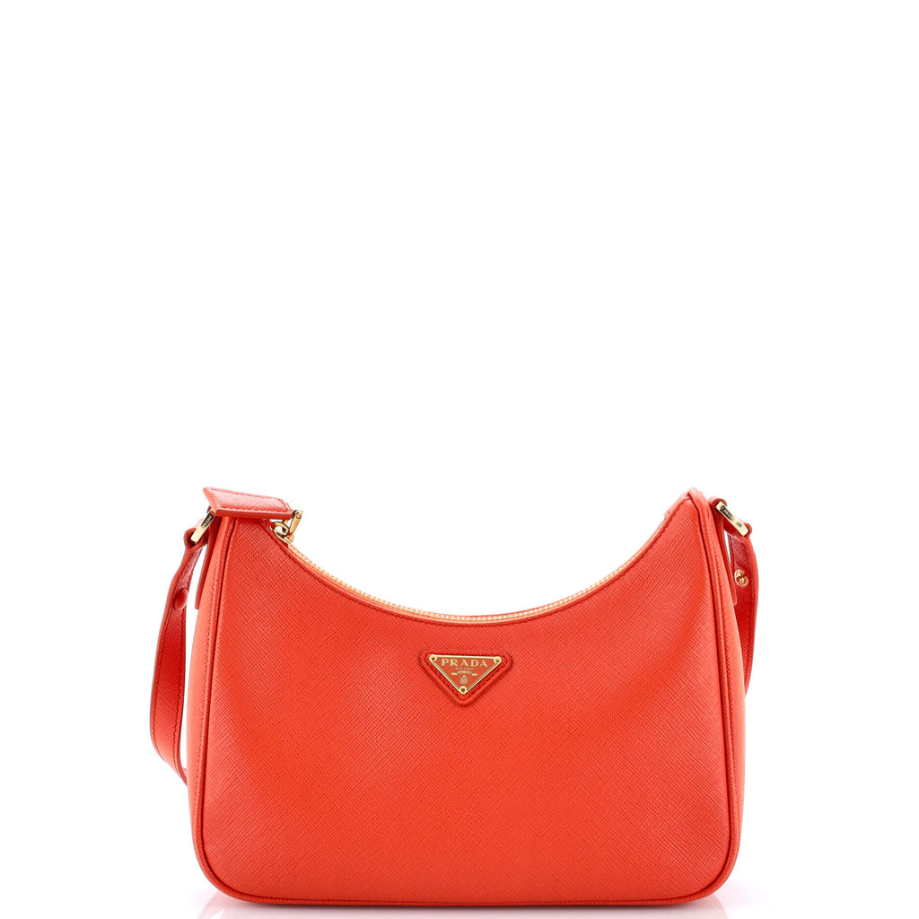 Adjustable Handle Zip Hobo Saffiano Leather Mini