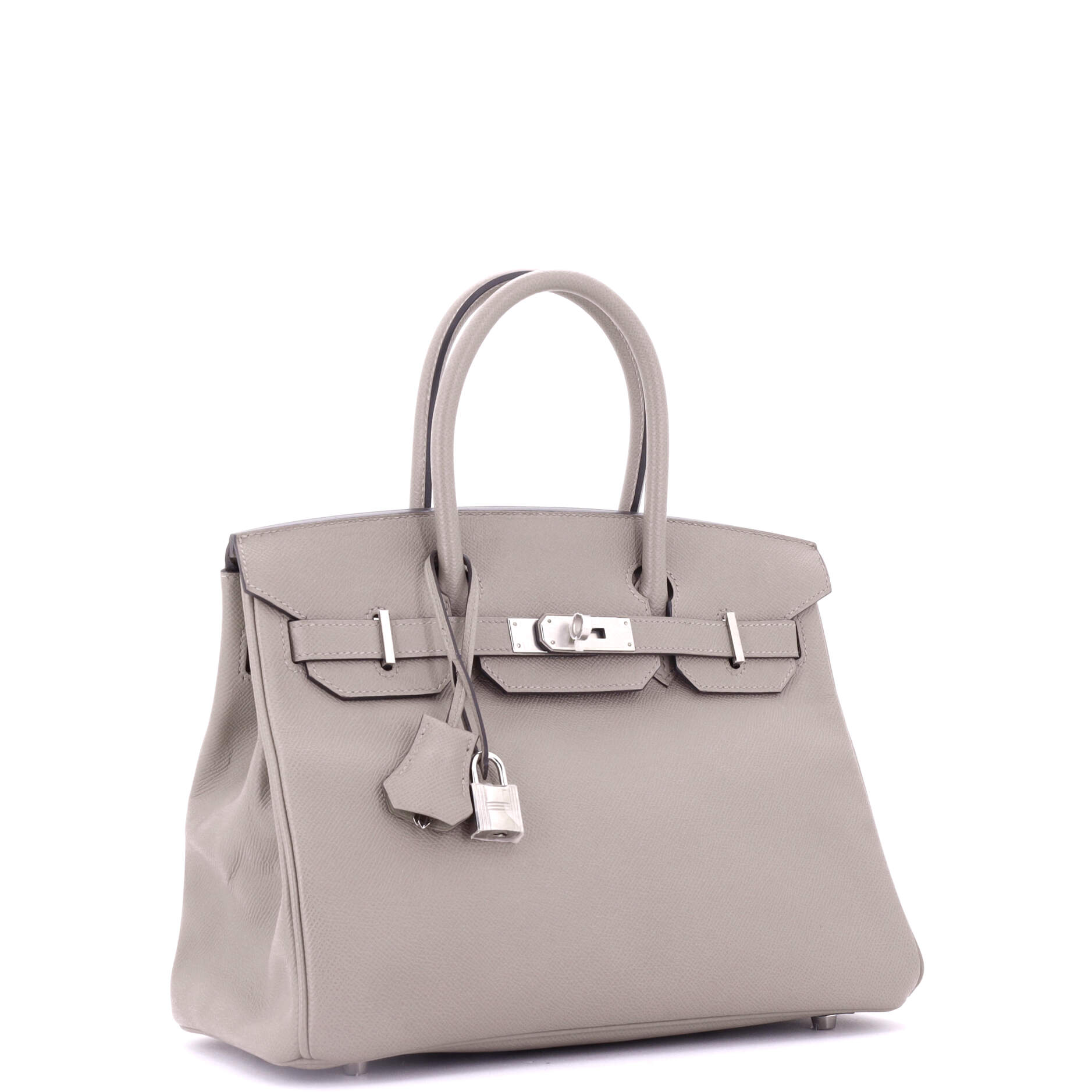 Birkin Handbag Grey Epsom with Palladium Hardware 30