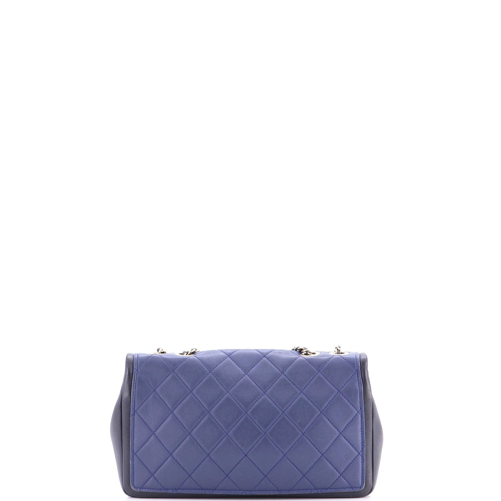 Bicolor Two Tone CC Chain Flap Bag Quilted Lambskin Small