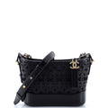 Gabrielle Hobo with Logo Handle Laser Cut Calfskin and Wool Felt Small