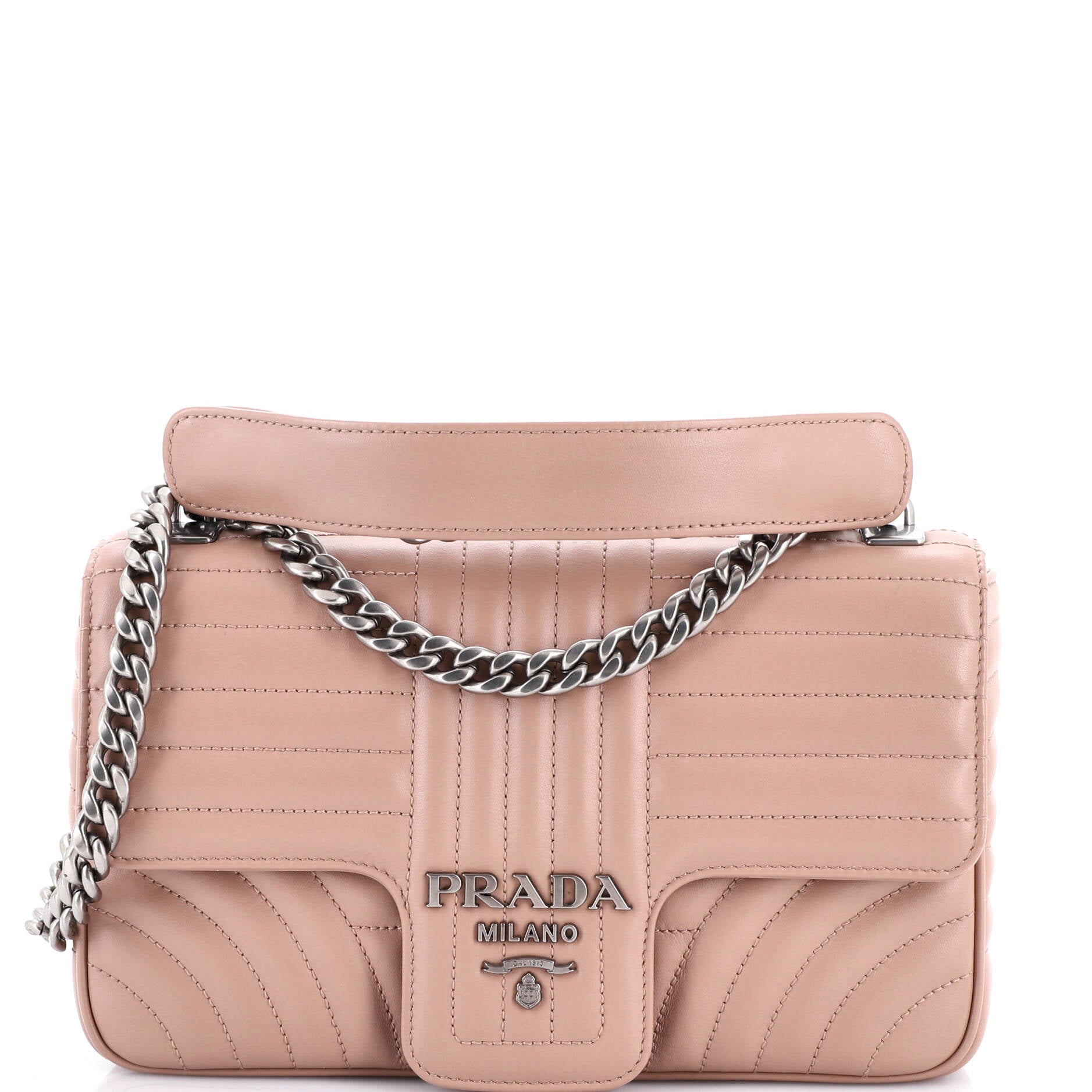 Chain Flap Shoulder Bag Diagramme Quilted Leather Medium