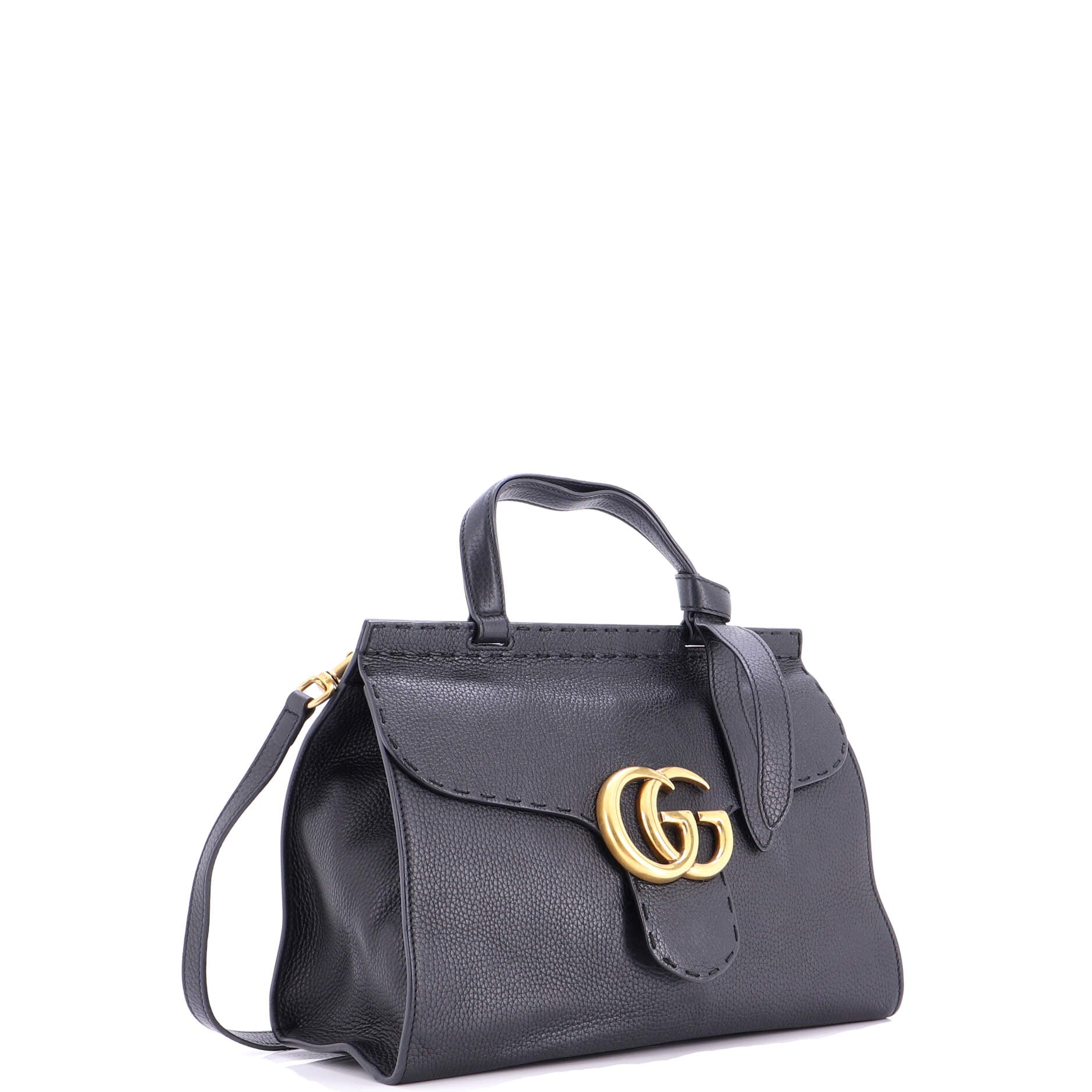 GG Marmont Top Handle Bag Leather Small