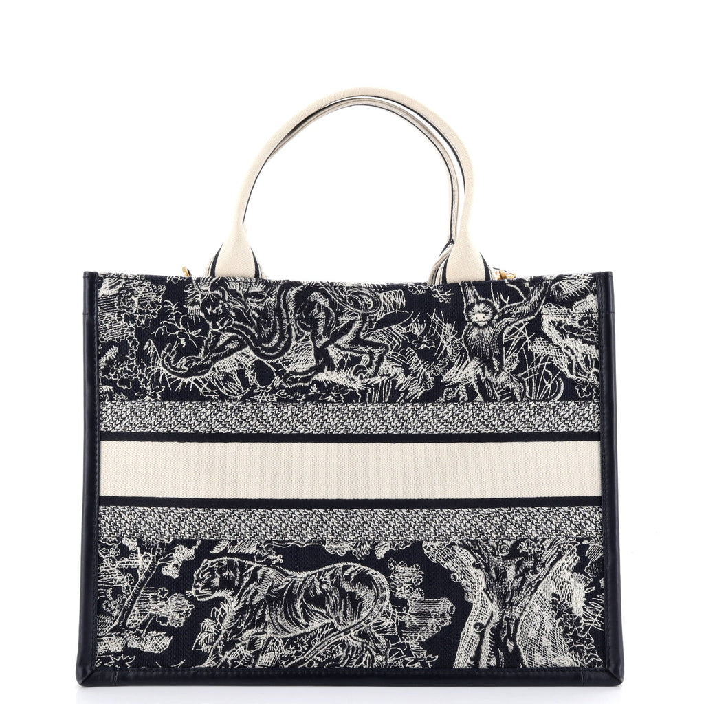 Book Tote with Strap Embroidered Canvas Medium