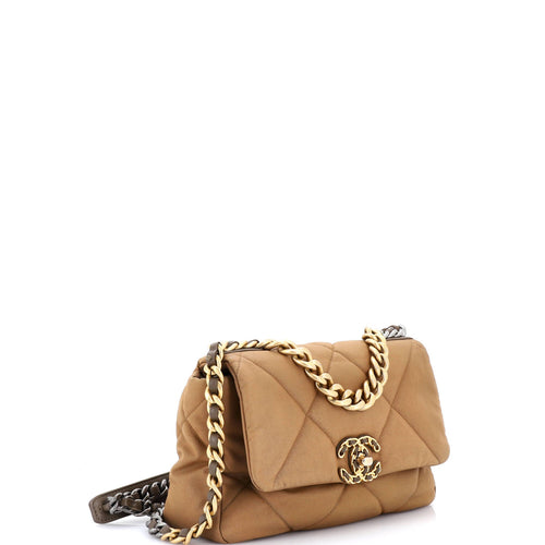 19 Flap Bag Quilted Canvas Medium