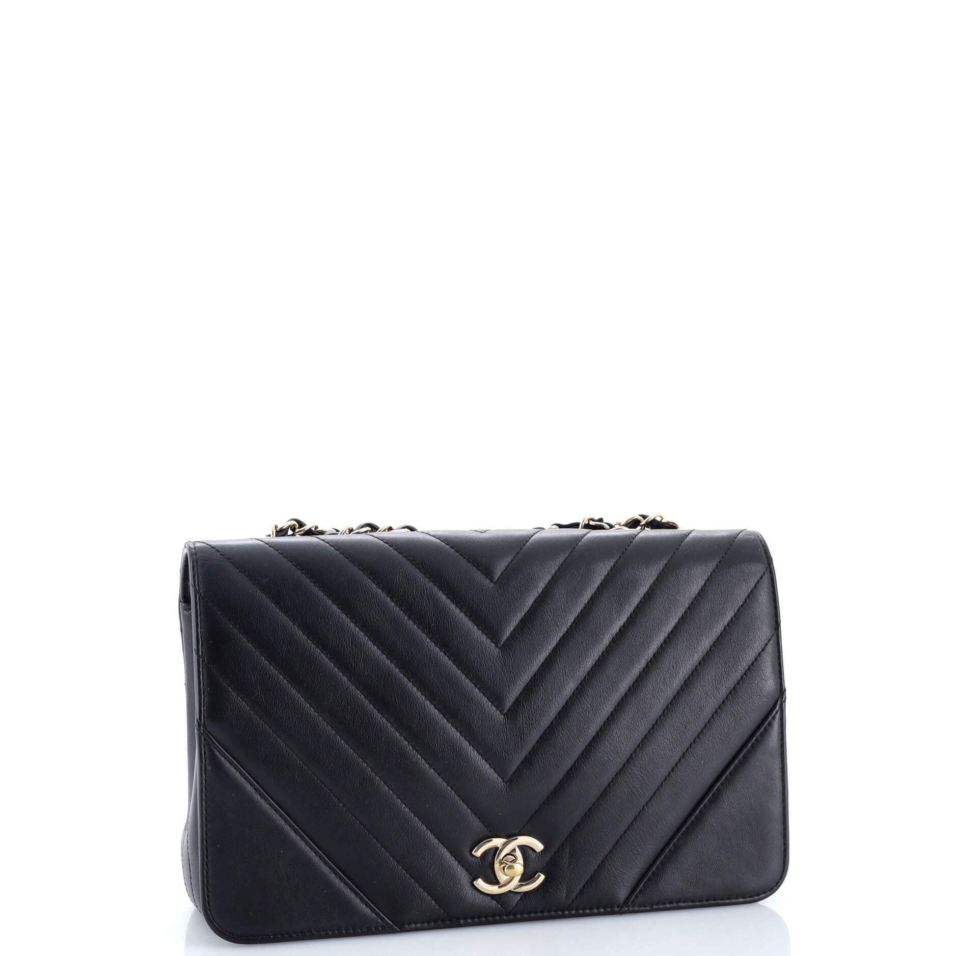 Statement Flap Bag Chevron Calfskin Medium