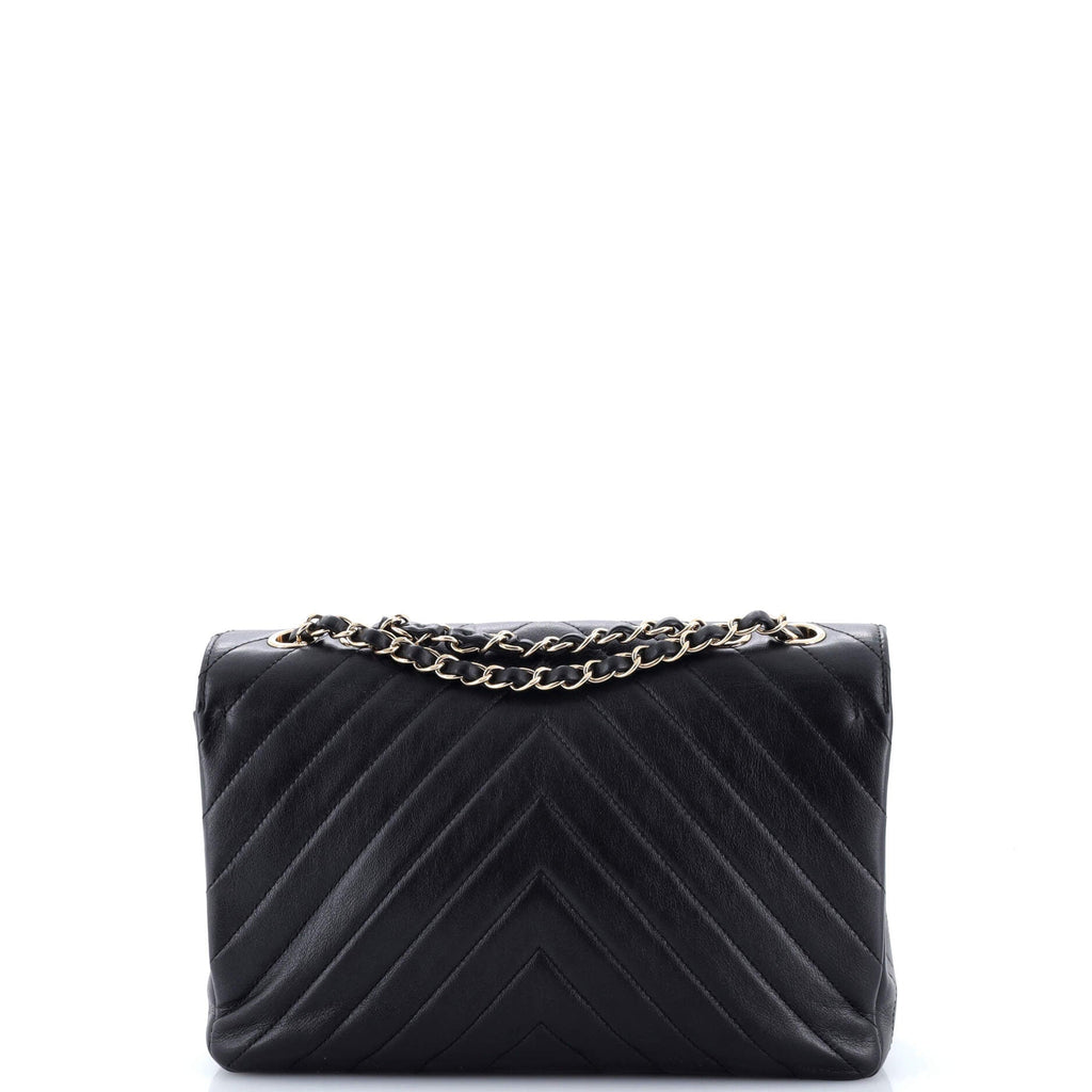 Statement Flap Bag Chevron Calfskin Medium