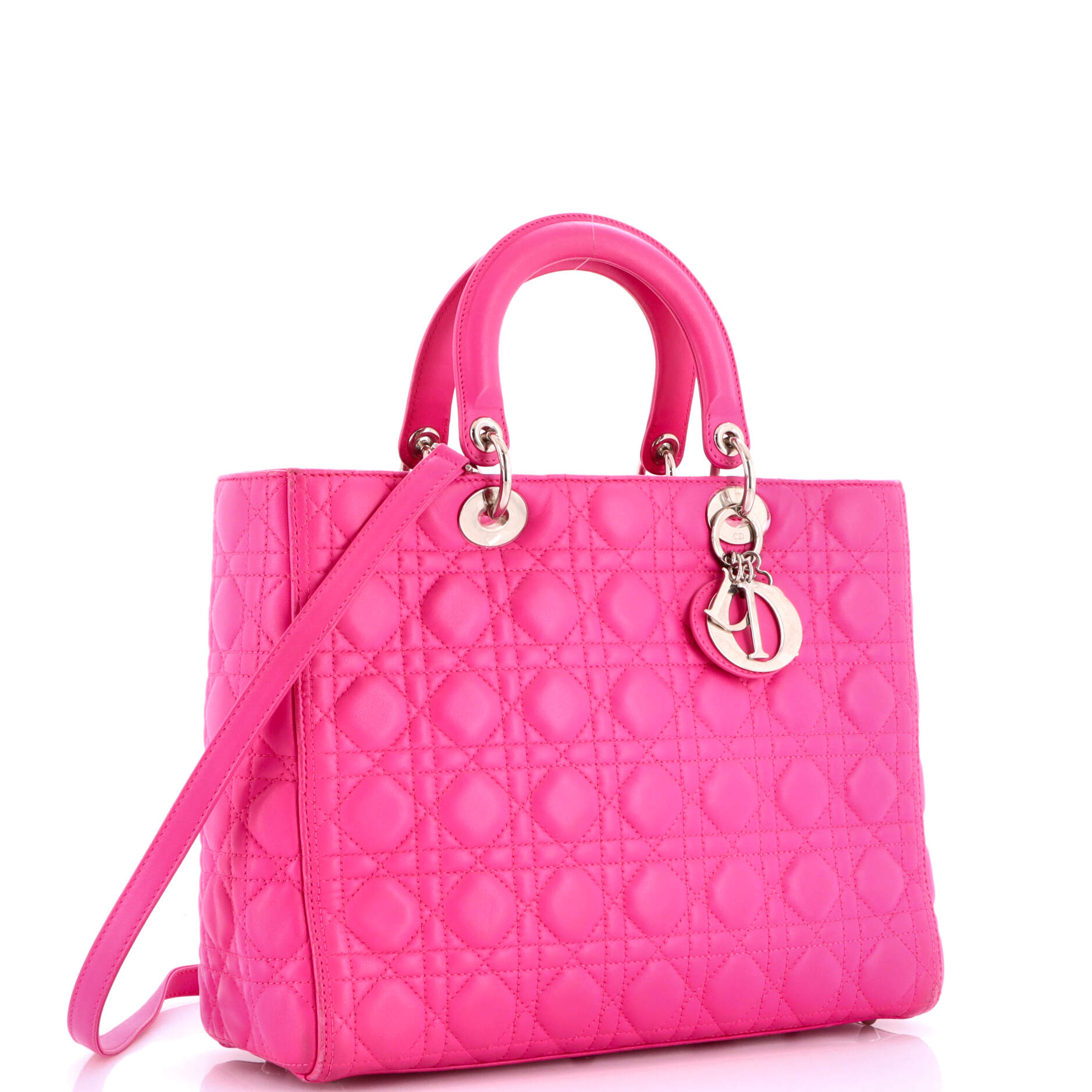 Vintage Lady Dior Bag Cannage Quilt Lambskin Large