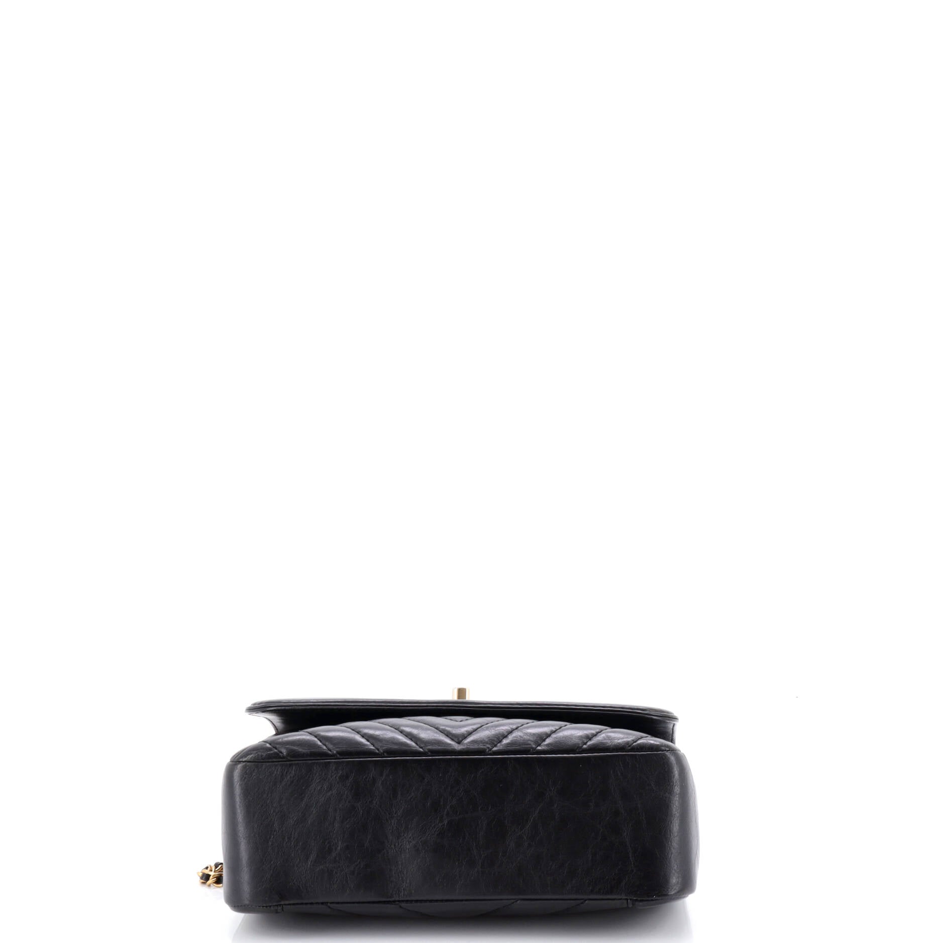 Top Handle Flap Bag Chevron Calfskin Small