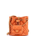 CC Pocket Chain Bucket Backpack Quilted Lambskin Small