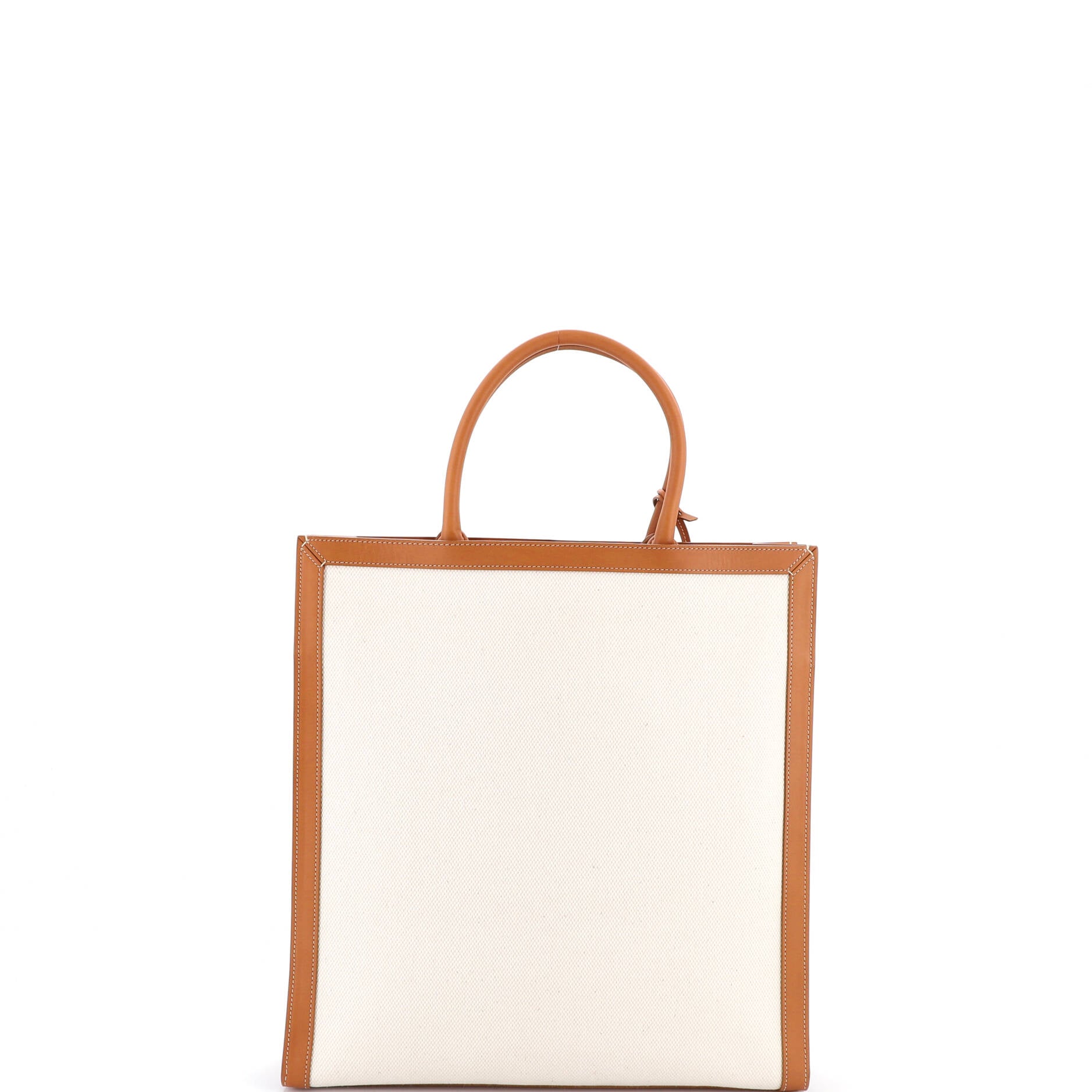 Vertical Cabas Tote Canvas with Leather Large
