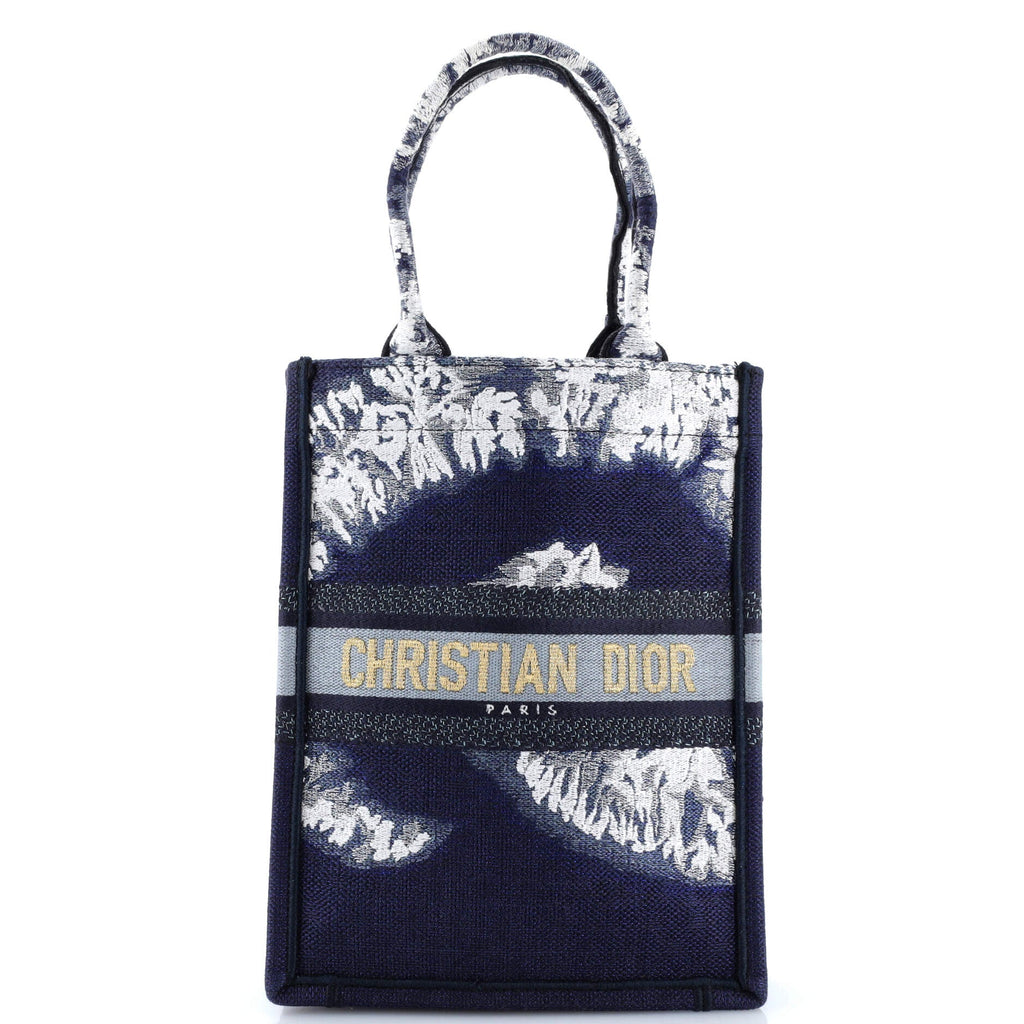 Book Tote Embroidered Canvas Vertical