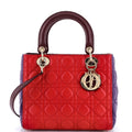 Tricolor Lady Dior Bag Cannage Quilt Lambskin Medium