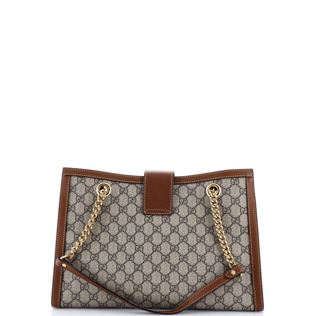 Padlock Chain Tote GG Coated Canvas with Leather Medium