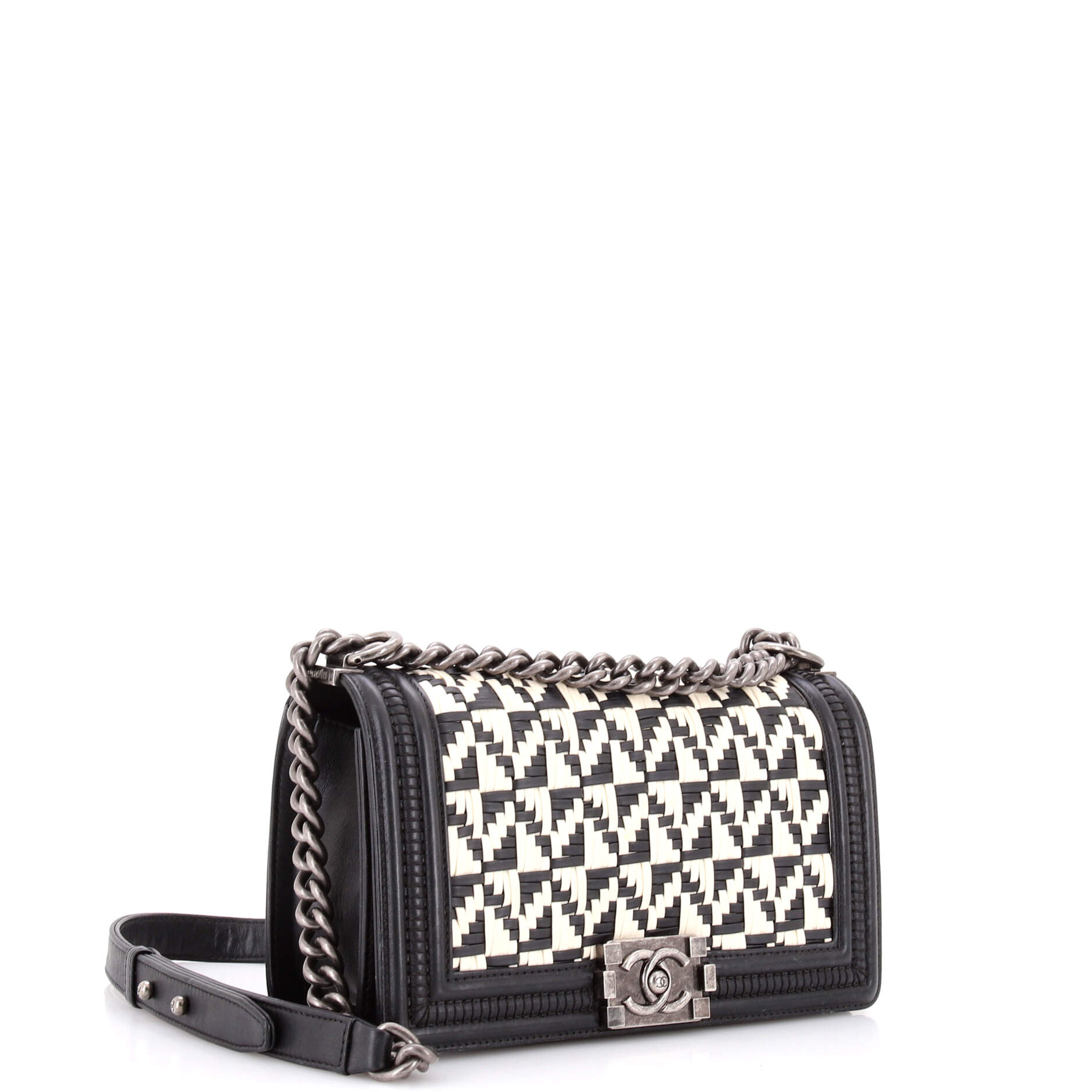 Boy Flap Bag Woven Calfskin Old Medium