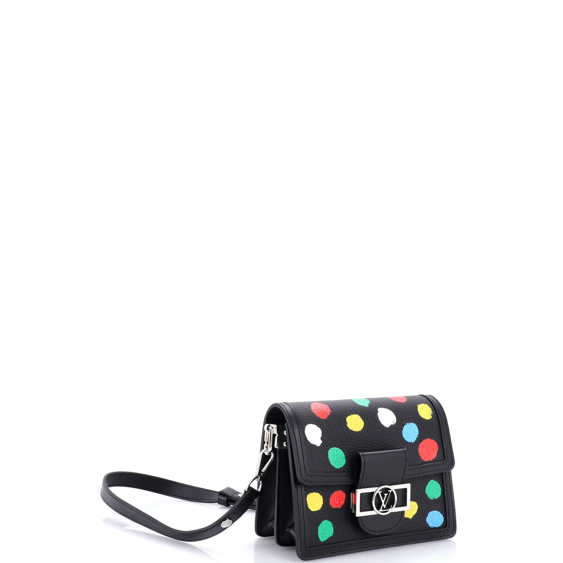 Dauphine Shoulder Bag Yayoi Kusama Painted Dots Taurillon Leather Mini