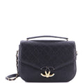 Thread Around Flap Bag Quilted Caviar Medium