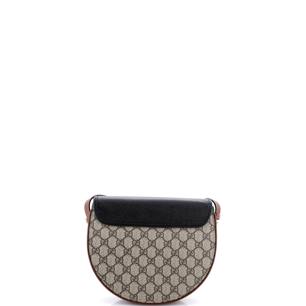 Padlock Saddle Shoulder Bag GG Coated Canvas and Leather Small