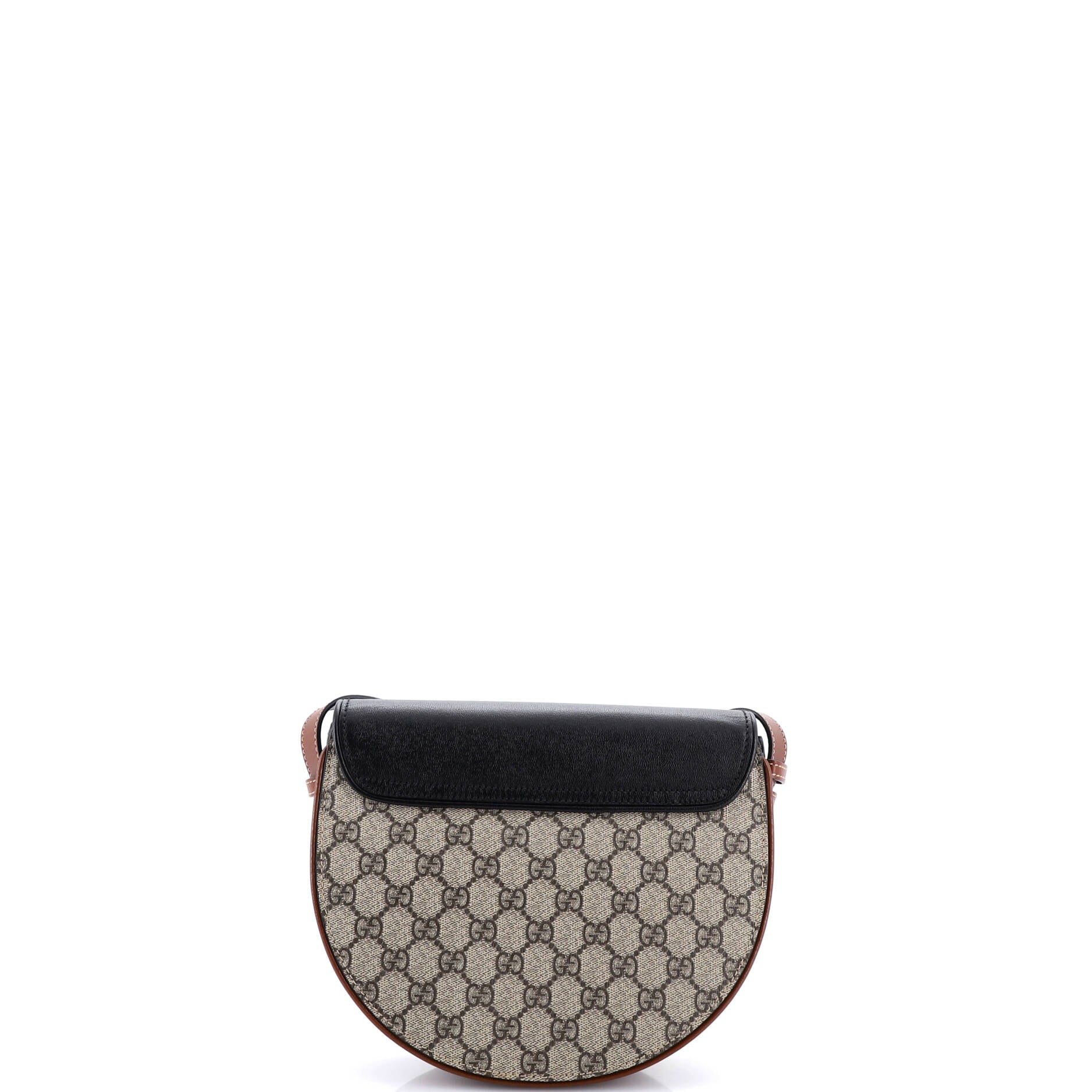 Padlock Saddle Shoulder Bag GG Coated Canvas and Leather Small