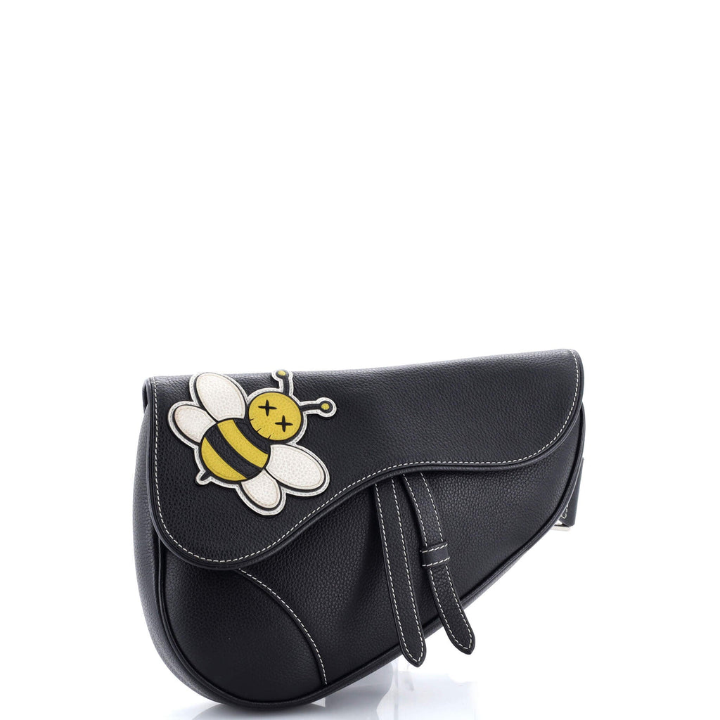 KAWS Saddle Crossbody Bag Leather with Applique