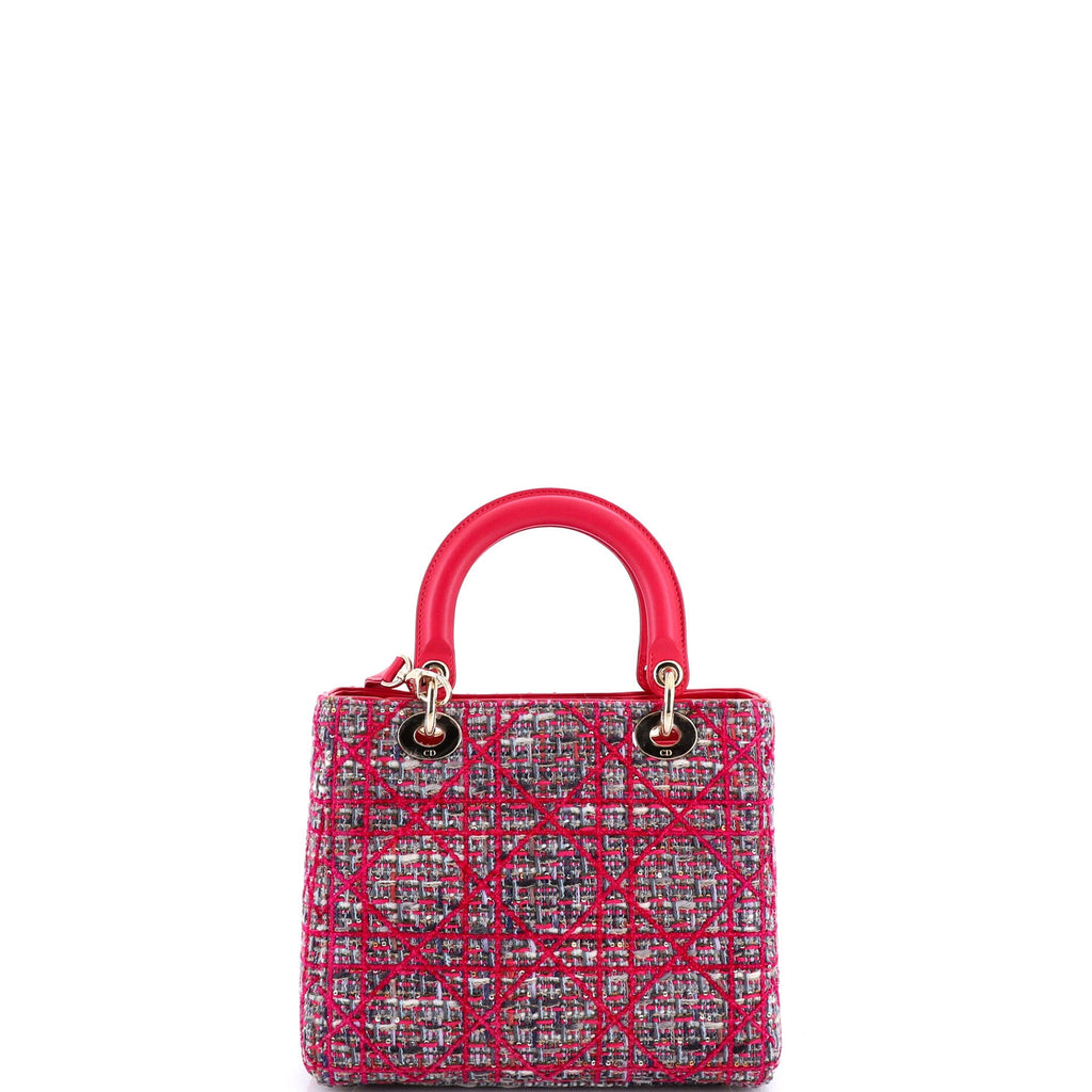 Lady Dior Bag Tweed with Leather Medium