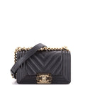 Boy Flap Bag Chevron Calfskin Small