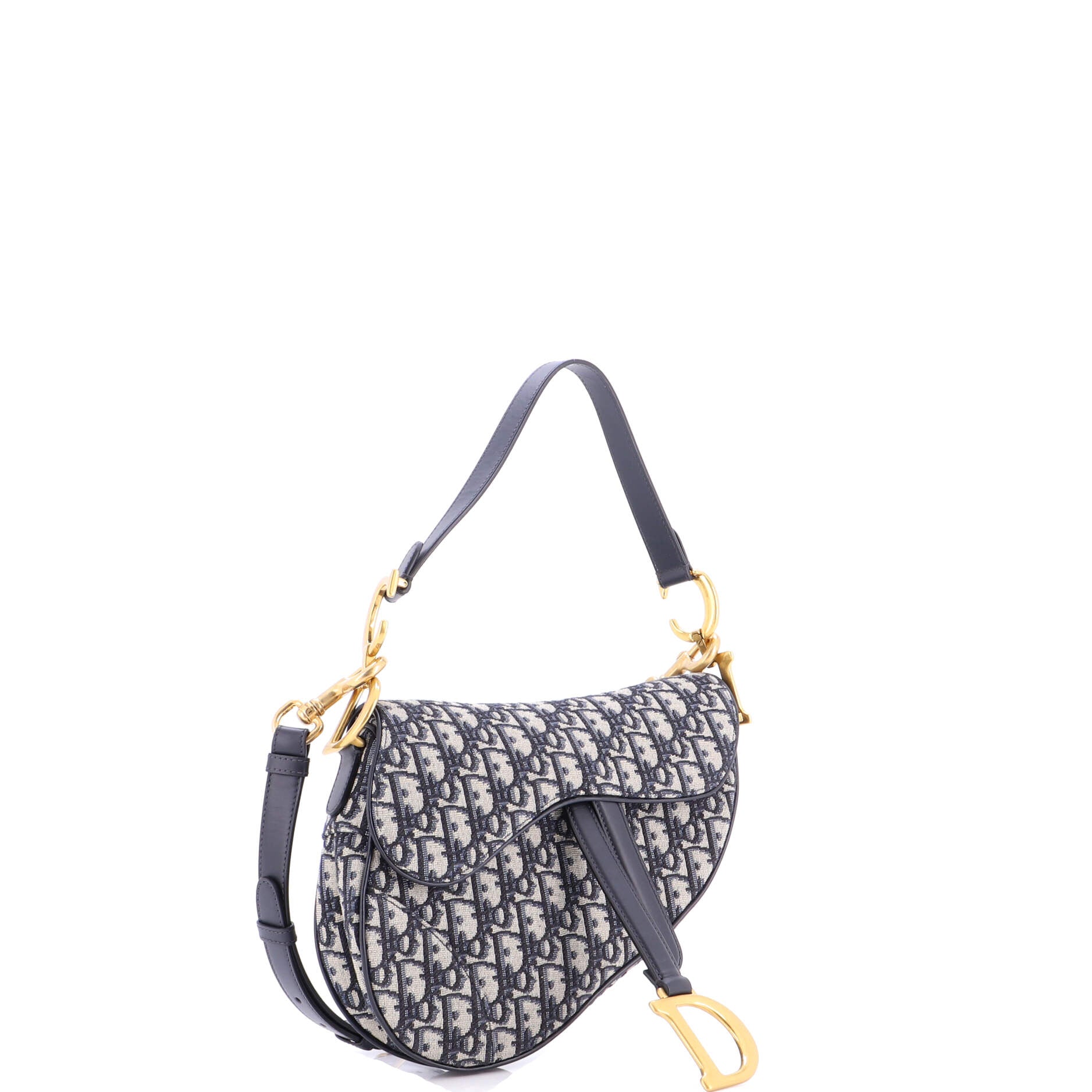 Saddle Handbag with Strap Oblique Canvas Medium