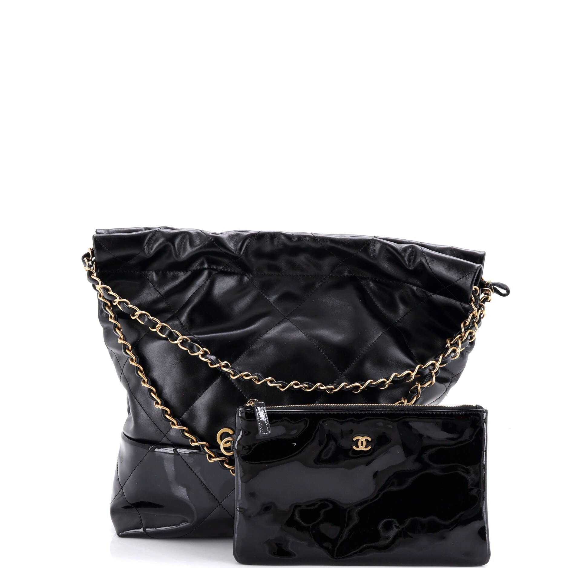22 Chain Hobo Quilted Calfskin and Patent Small