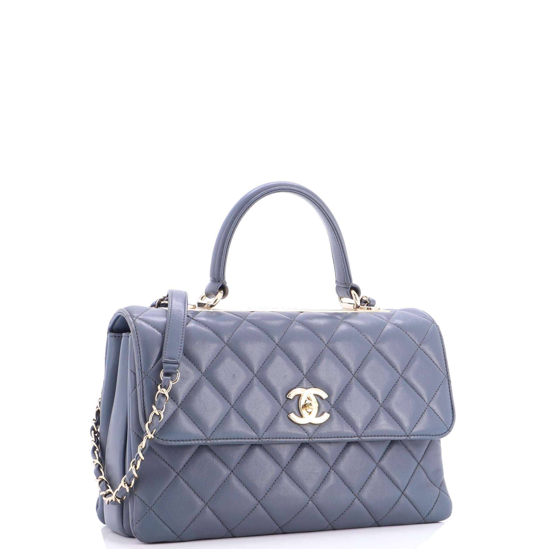 Trendy CC Top Handle Bag Quilted Lambskin Medium