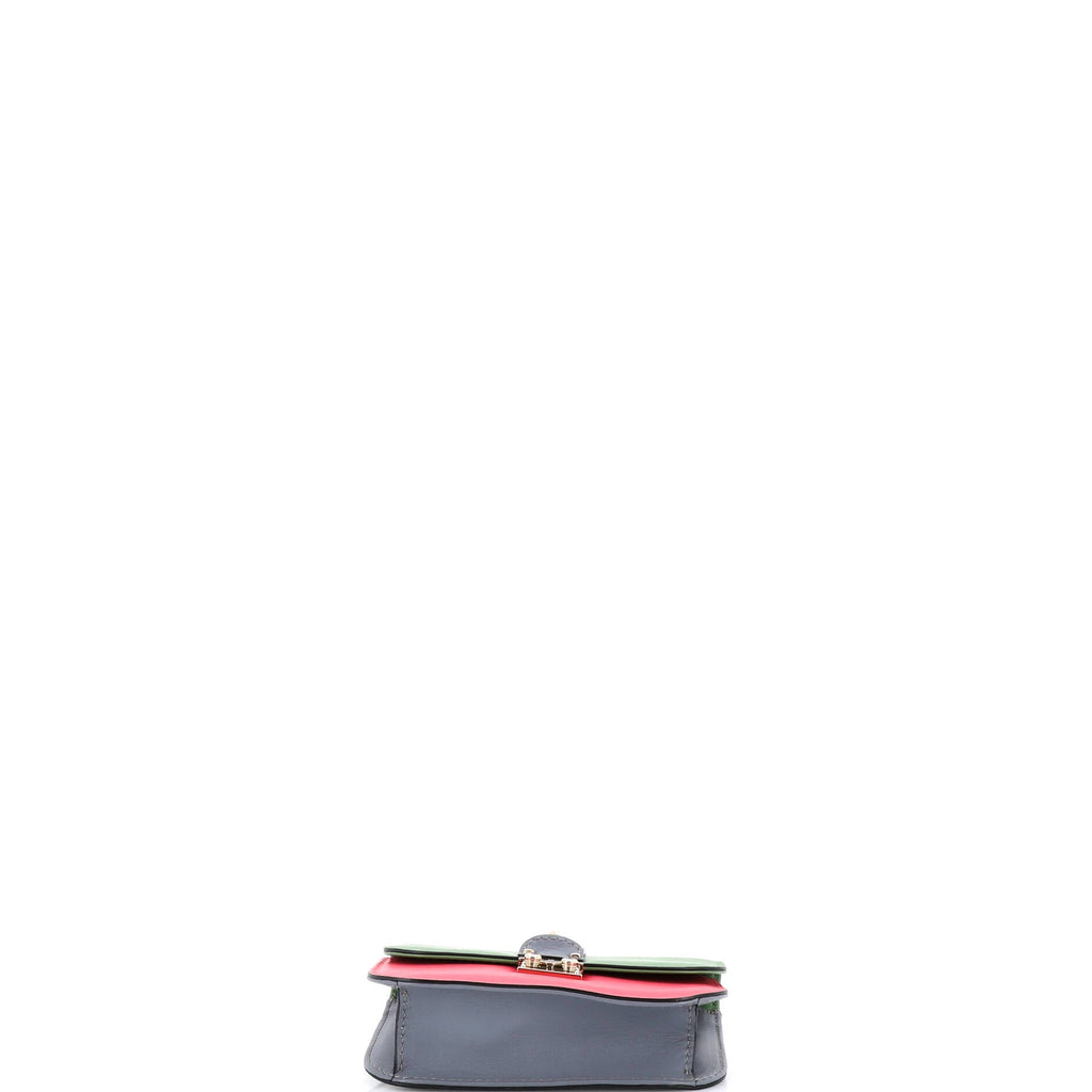 Glam Lock Shoulder Bag Leather Mini