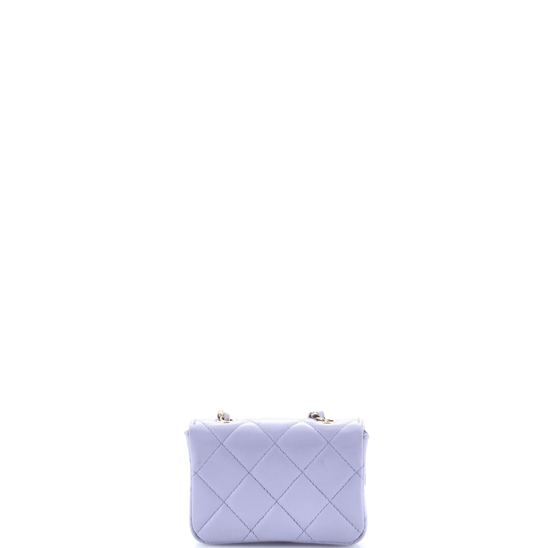 Bow Strap Classic Flap Clutch with Chain Quilted Lambskin Mini