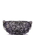 CC Charm Zip Waist Bag Sequins and Quilted Lambskin