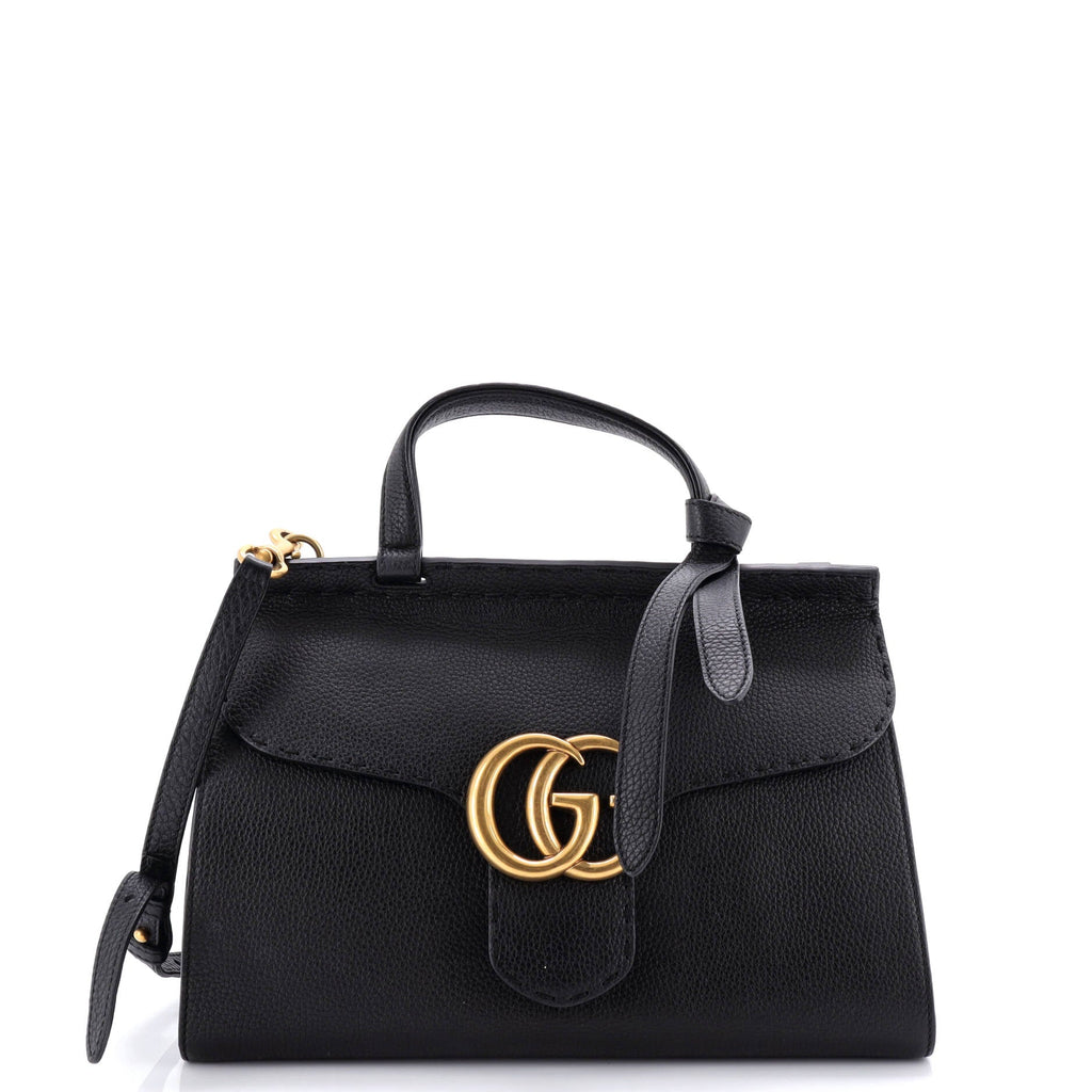 GG Marmont Top Handle Bag Leather Small