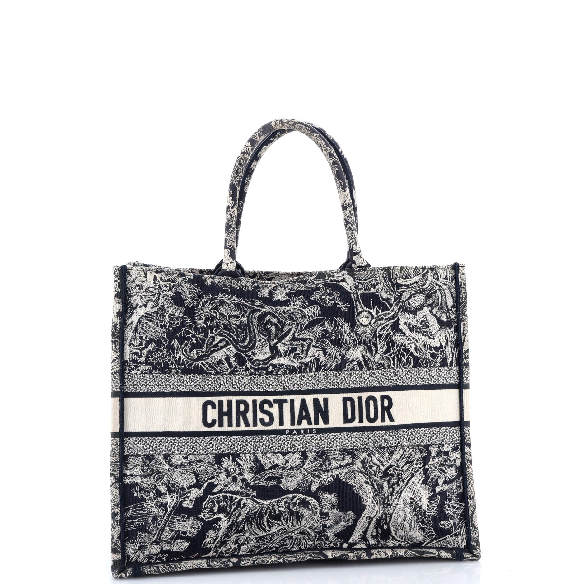 Book Tote Embroidered Canvas Large