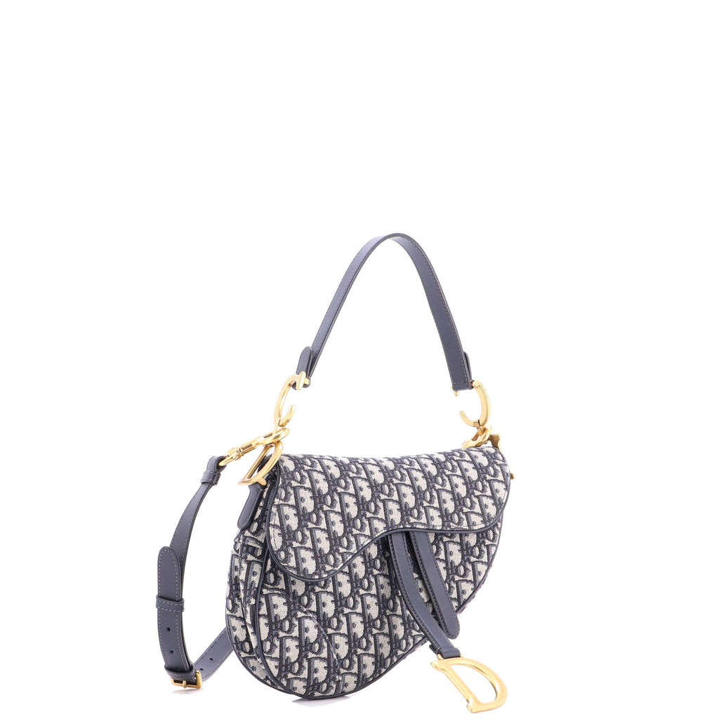 Saddle Handbag with Strap Oblique Canvas Medium