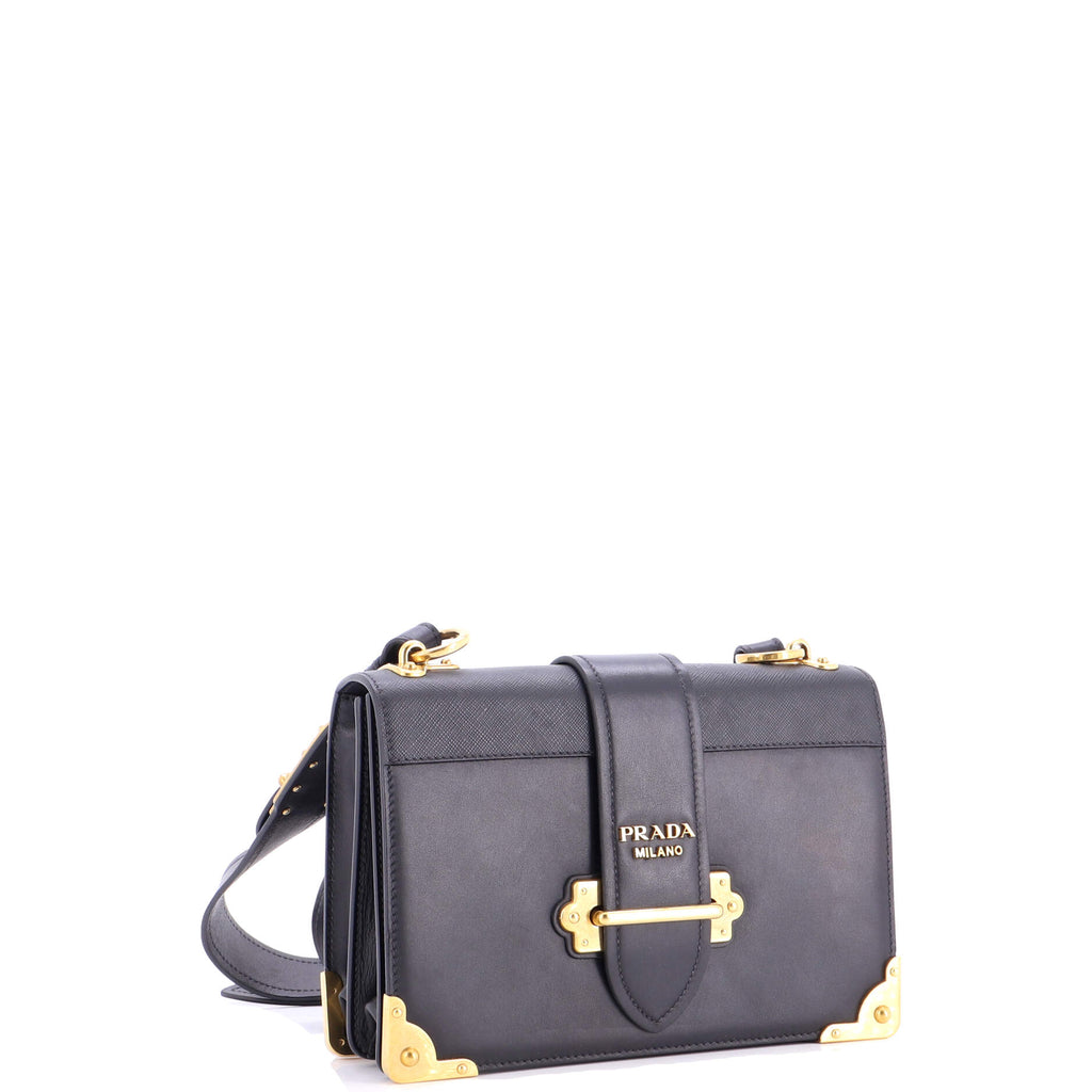 Cahier Crossbody Bag Leather and Saffiano Leather Large