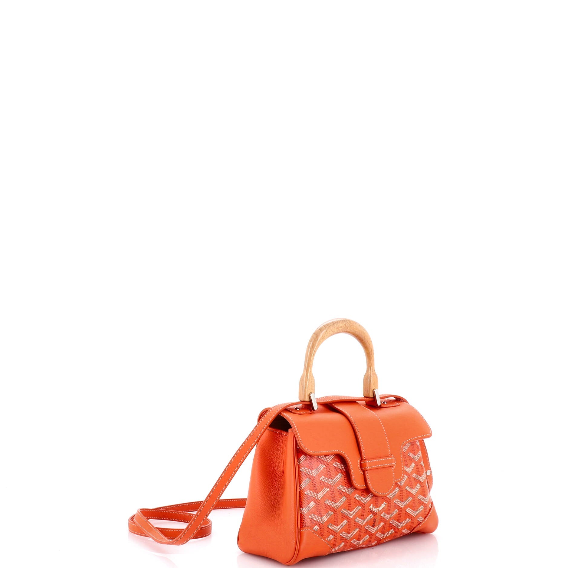 Saigon Top Handle Bag Coated Canvas with Leather Mini