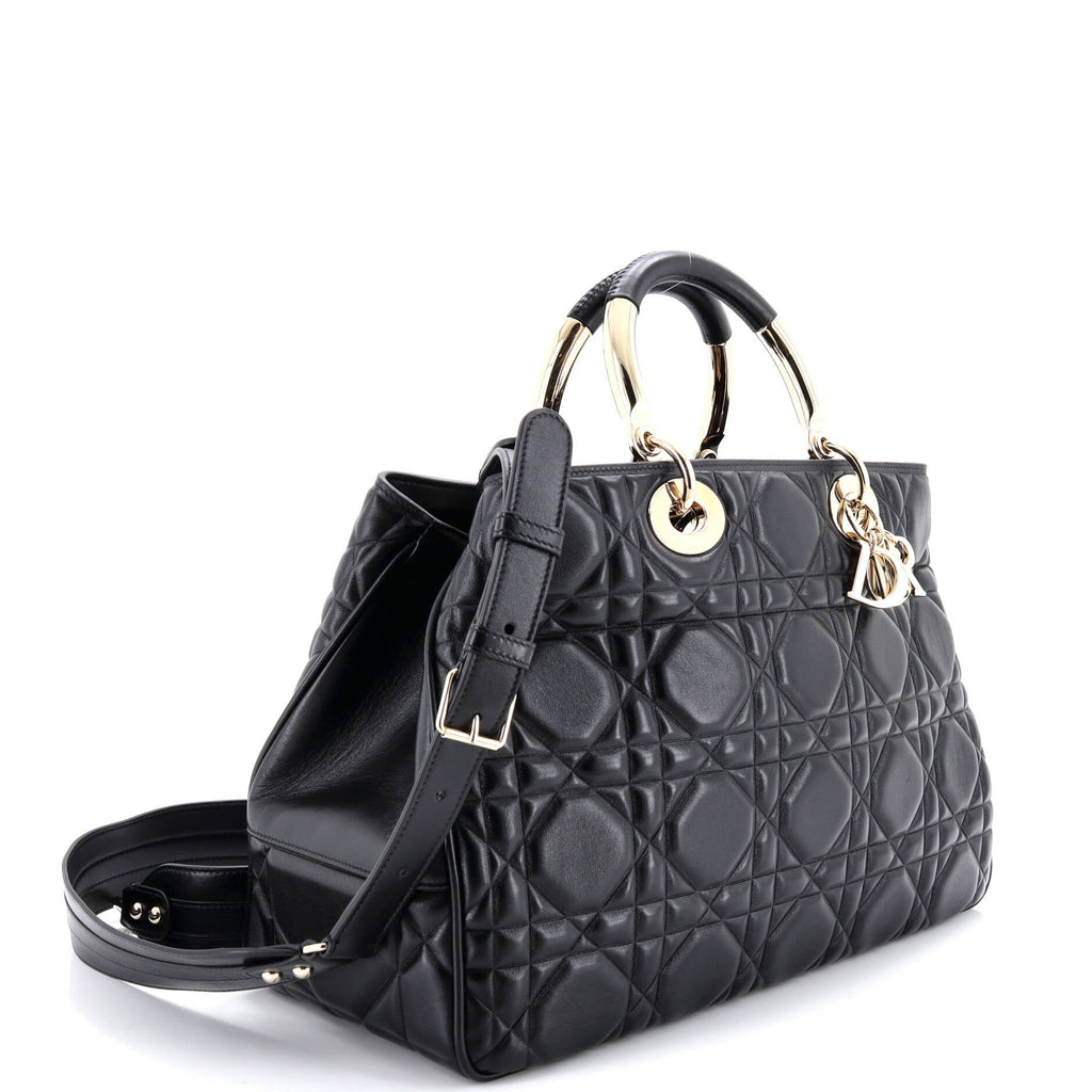 Lady 95.22 Bag Cannage Embossed Leather Large