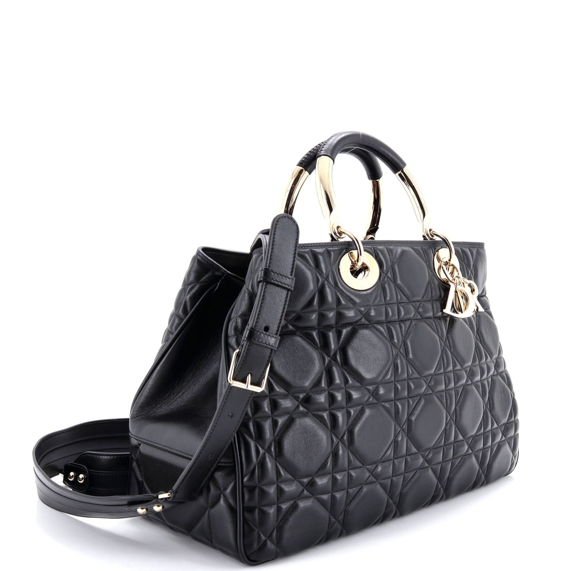 Lady 95.22 Bag Cannage Embossed Leather Large