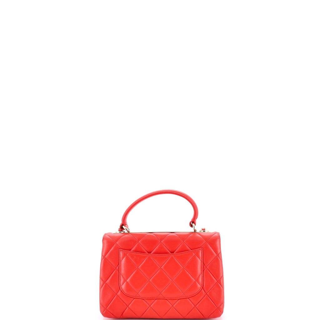 Trendy CC Top Handle Bag Quilted Lambskin Small