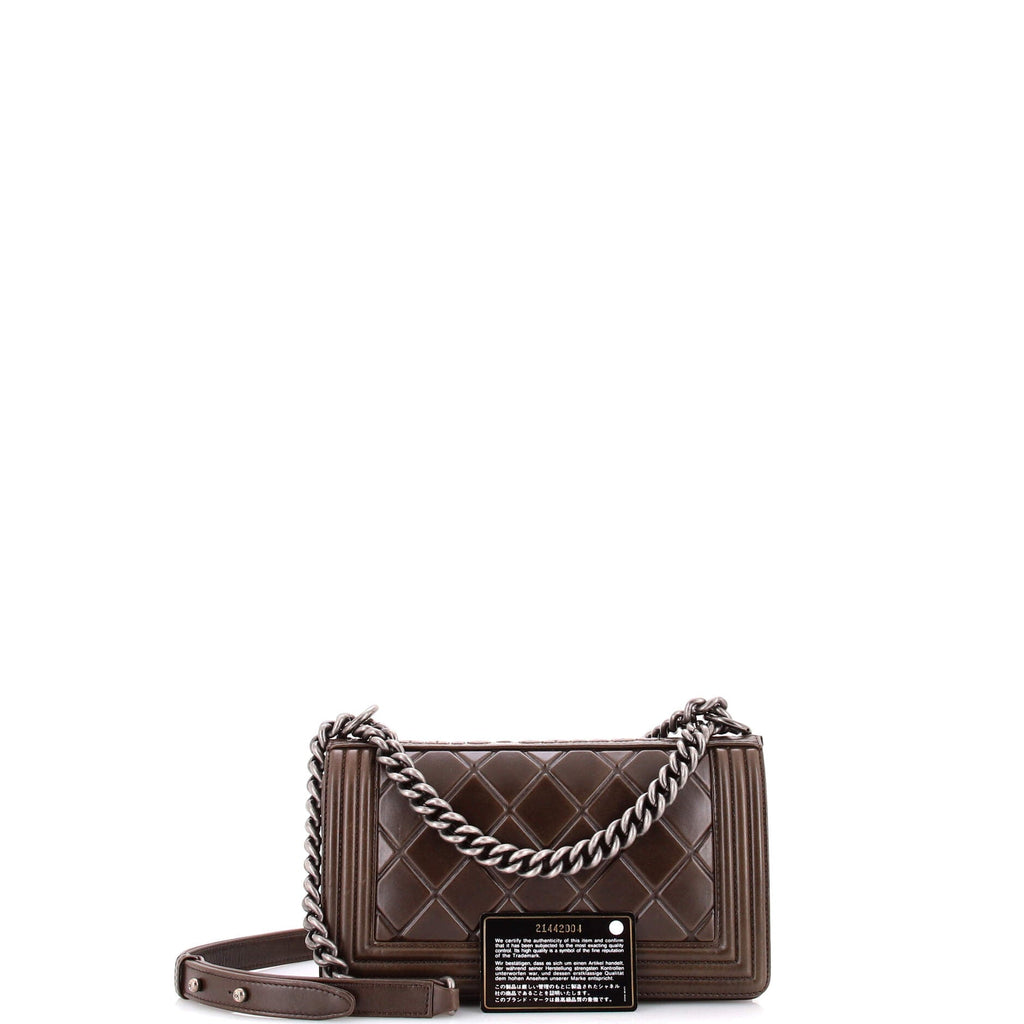 Paris-Salzburg Boy Flap Bag Embossed Calfskin Old Medium